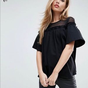 ASOS Top with Mesh Panel